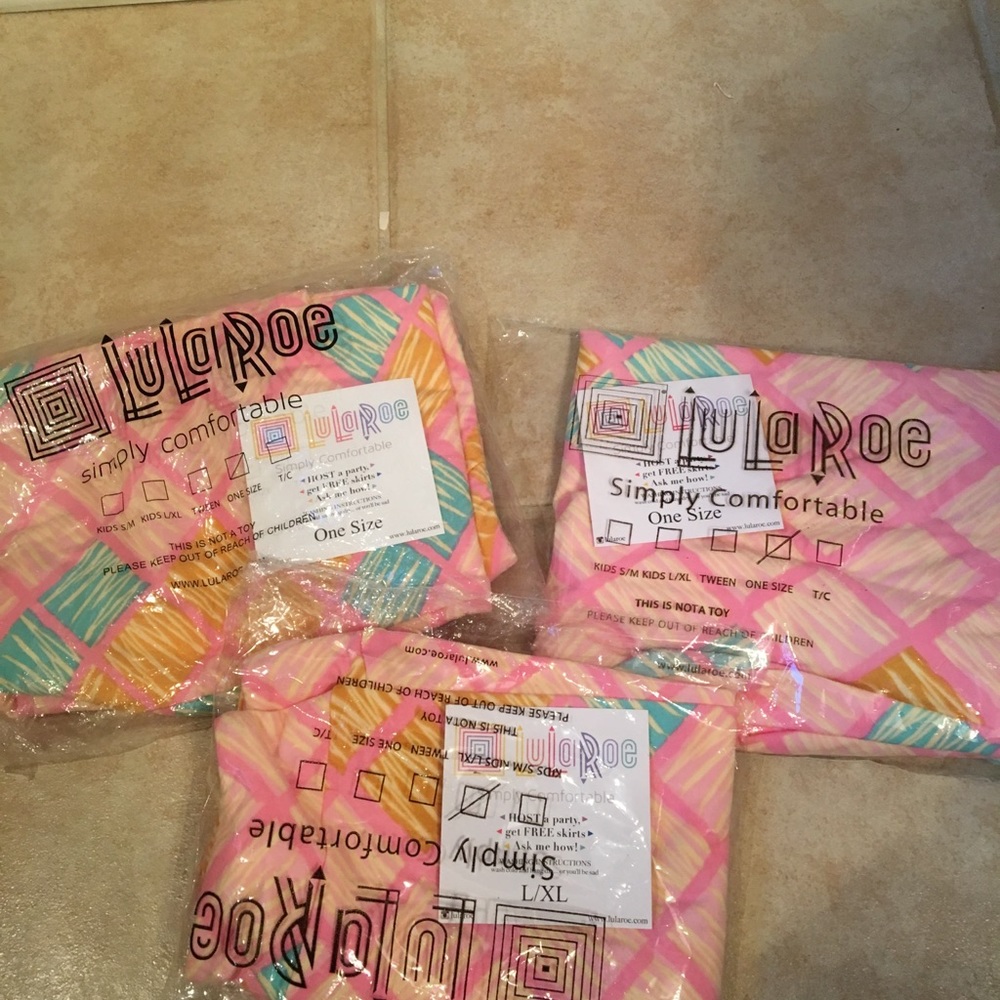 3 pairs matching lularoe leggings (2OS & 1tween)